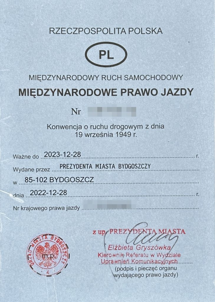 Polish International driving license