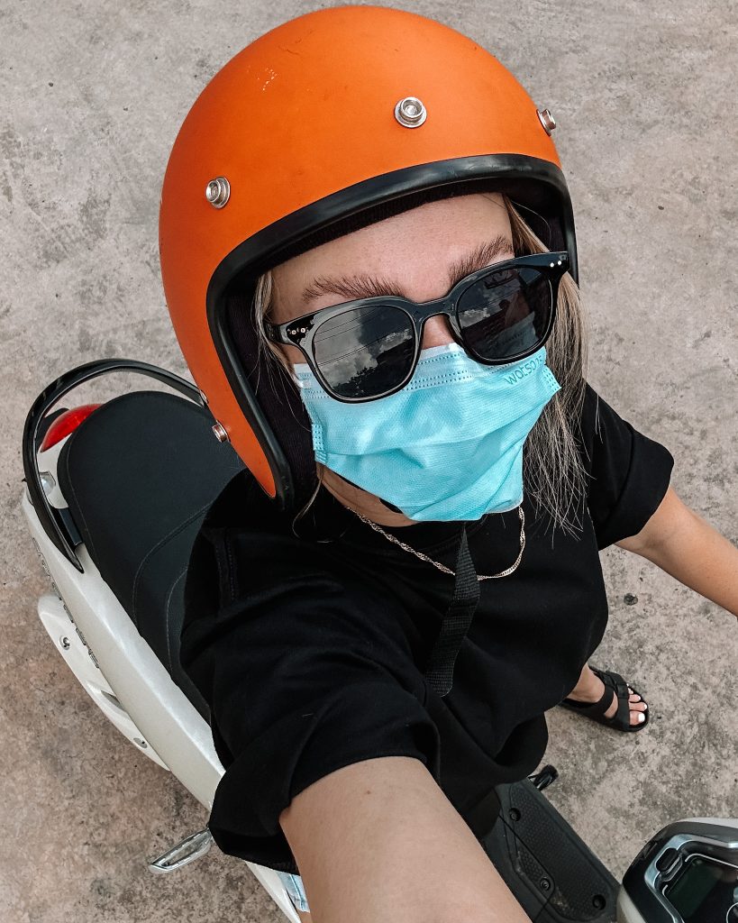 Wear a helmet when driving a scooter in Thailand