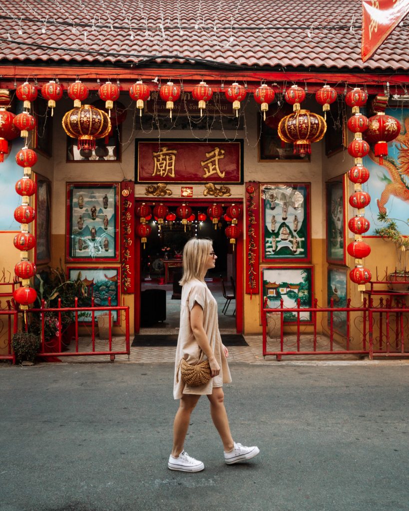 Photo of a temple in Chinatown in Chiang Mai, Thailand