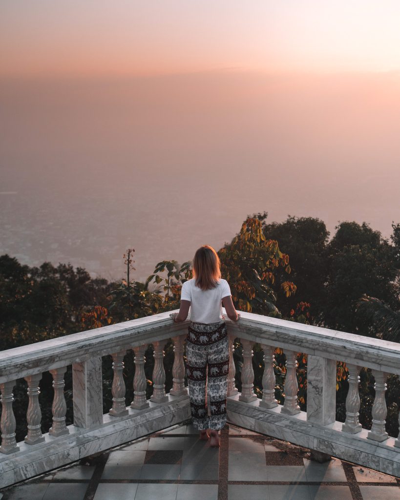 Photo of sunrise in Wat Phra That Doi Suthep in Chiang Mai, Thailand
