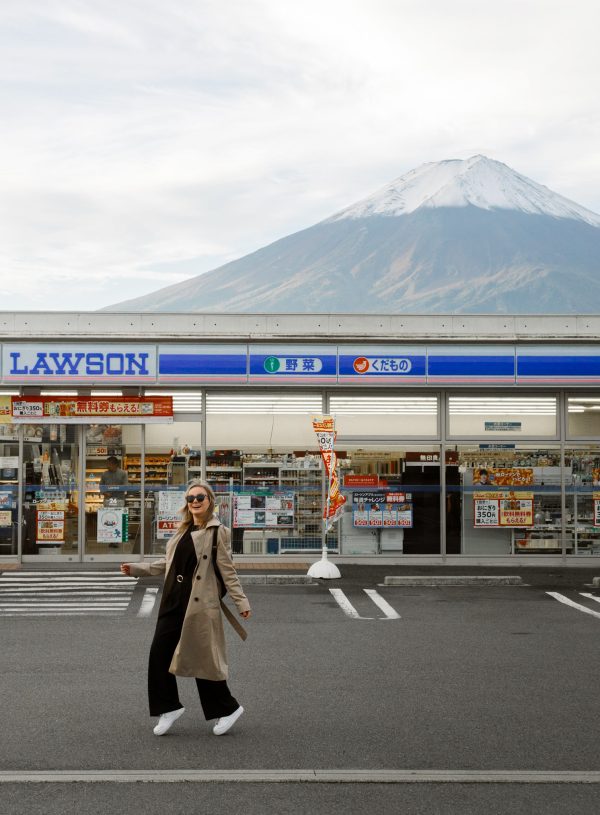 Famous Lawson Store with Mount Fuji on the background in Japan