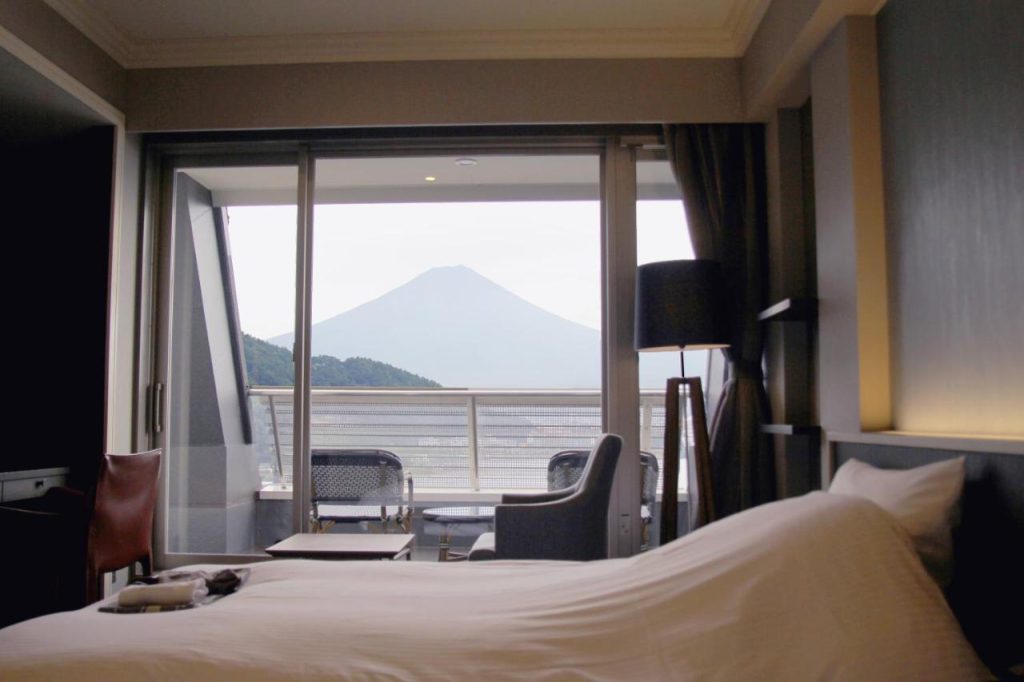 View of Mt Fuji form one the rooms in Mizno Hotel in Japan