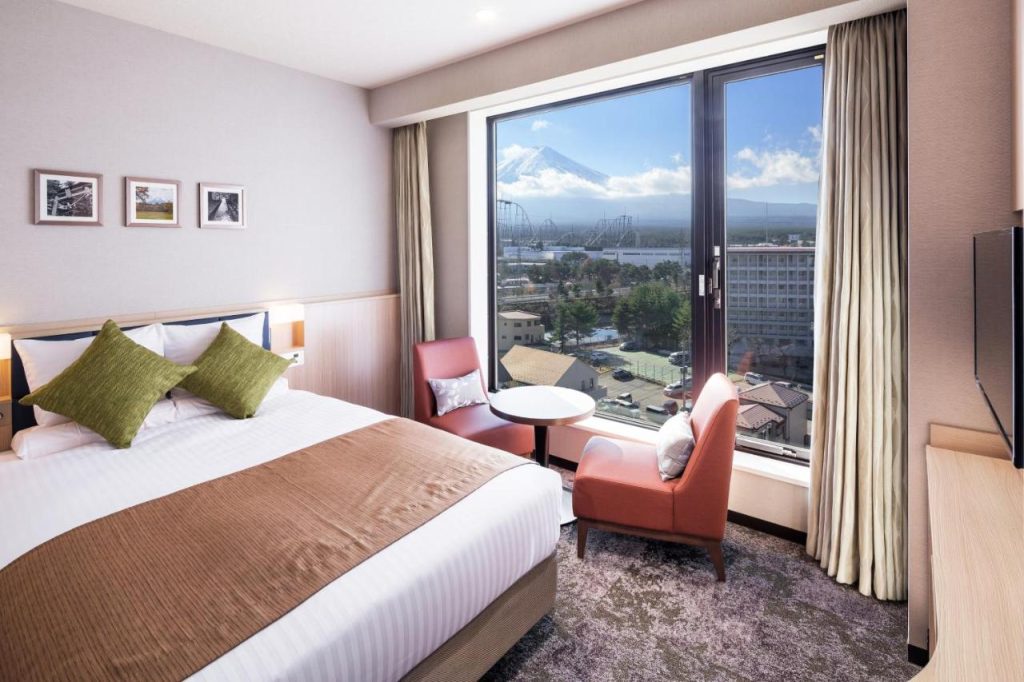 View of Mt Fuji form one the rooms in Mystays Hotel in Japan