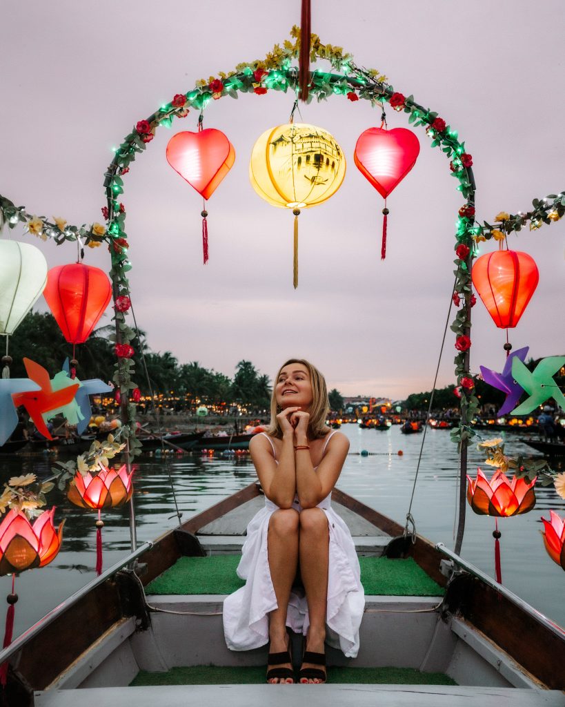 Sunset boat ride in Hoi An, Vietnam