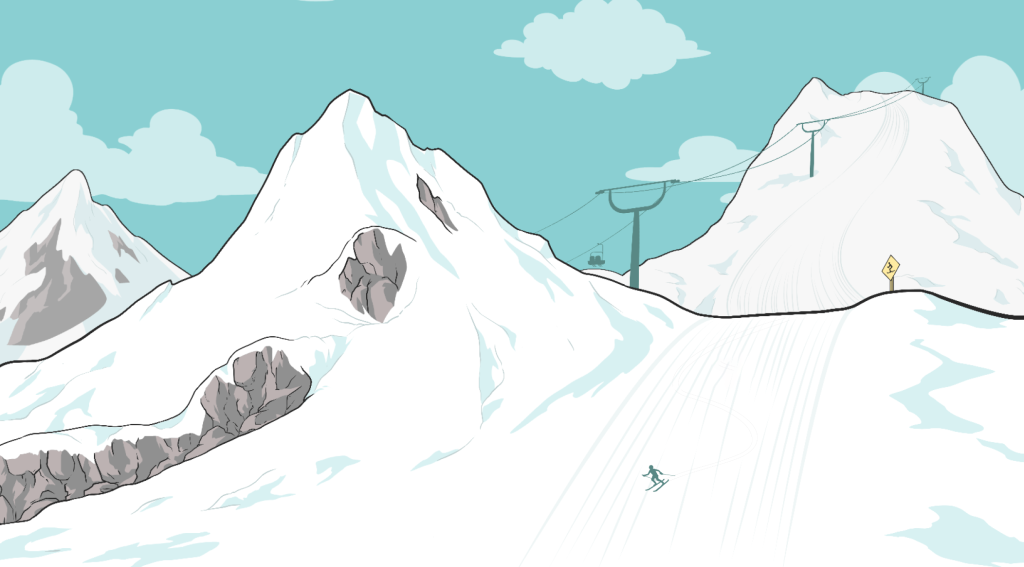 Skiing Image for SafetyWing Blog post