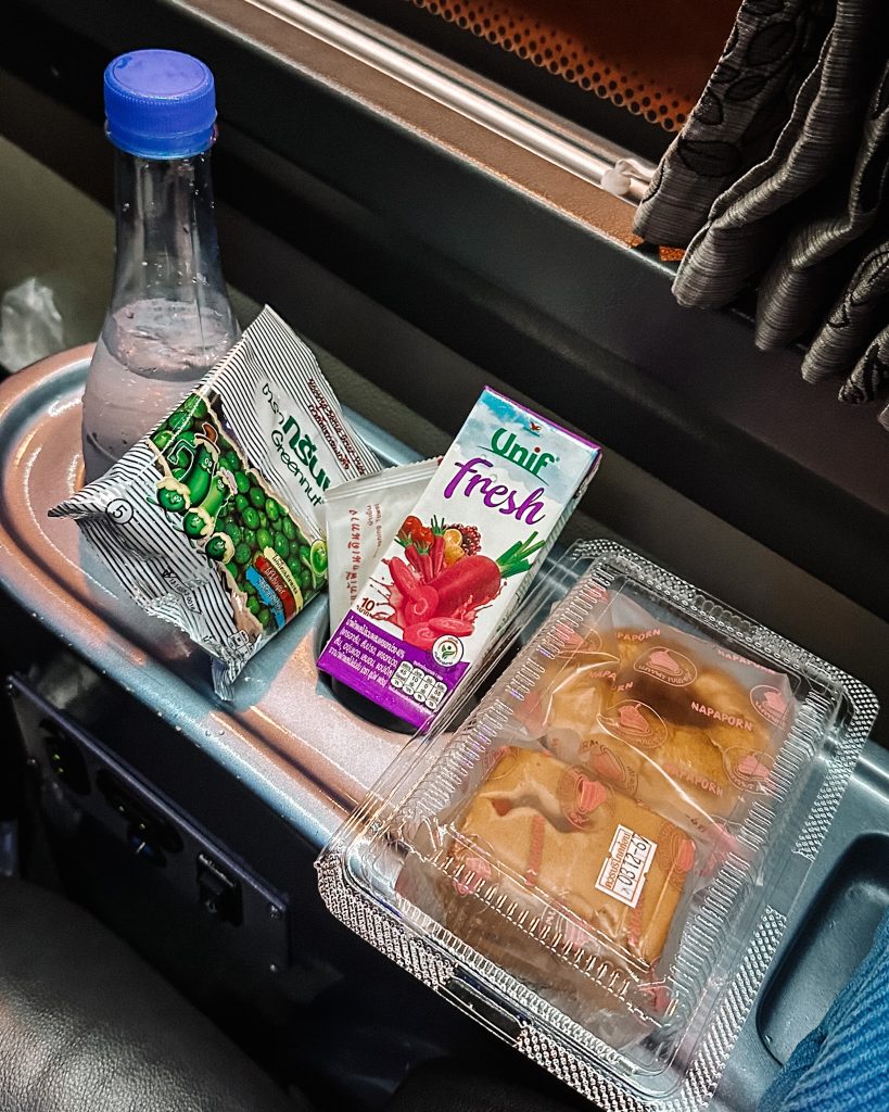 Freebies on Sombat Super VIP bus