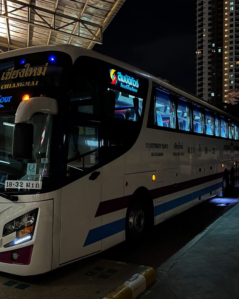 Overnight super vip bus from Chiang Mai to Bangkok at Chiang Mai bus station
