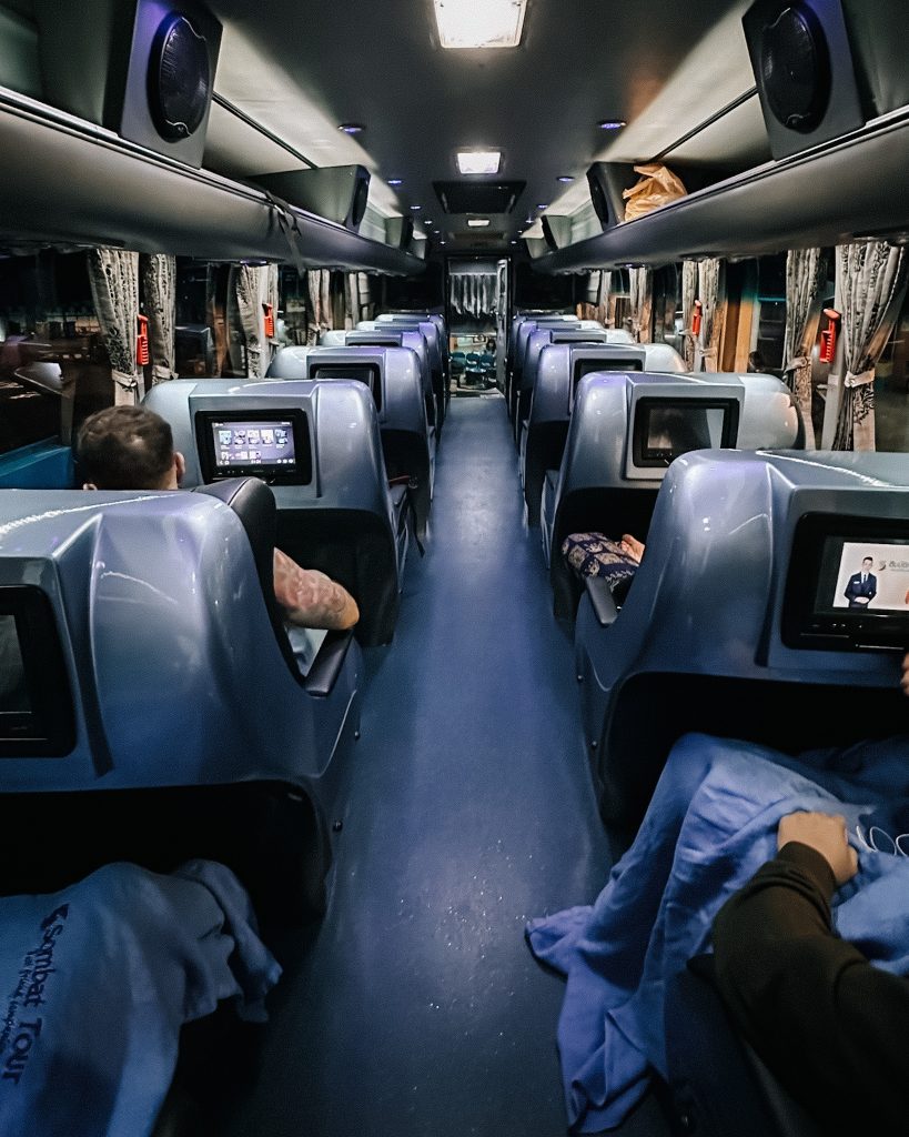An overnight Super VIP bus by Sombat inside