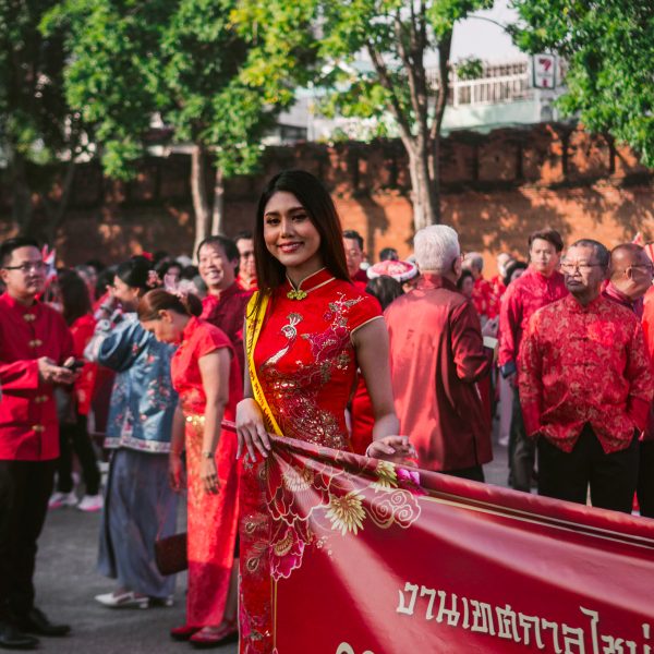 Start of the parade from Tha Phae Gate in Chiang Mai during Chinese New Year