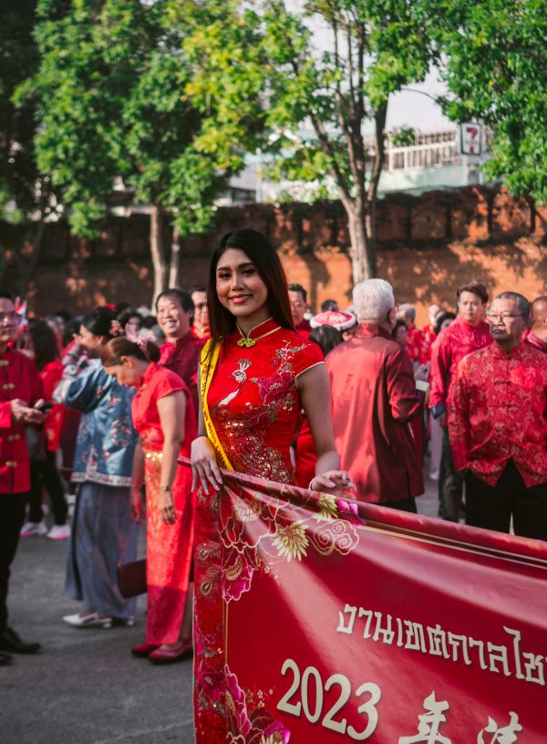 Start of the parade from Tha Phae Gate in Chiang Mai during Chinese New Year