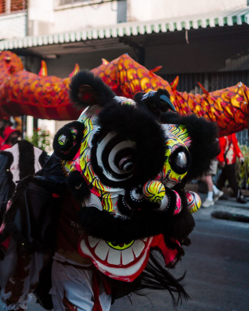 Lion during parade for Chinese New Year in Chiang Mai