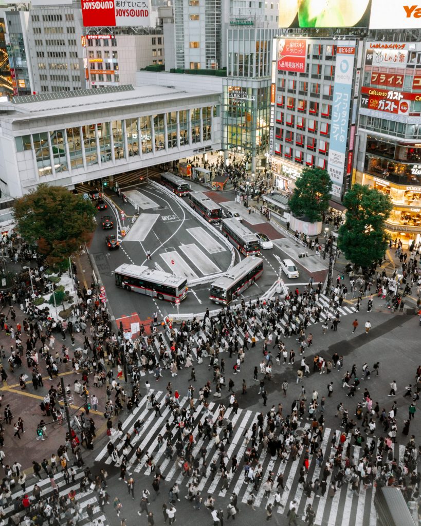 Shibuya Crossing from above, Tokyo