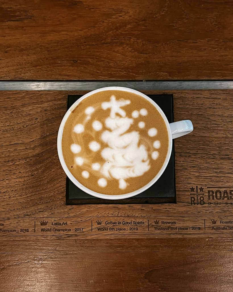 Latte art at Roastery in Chiang Mai