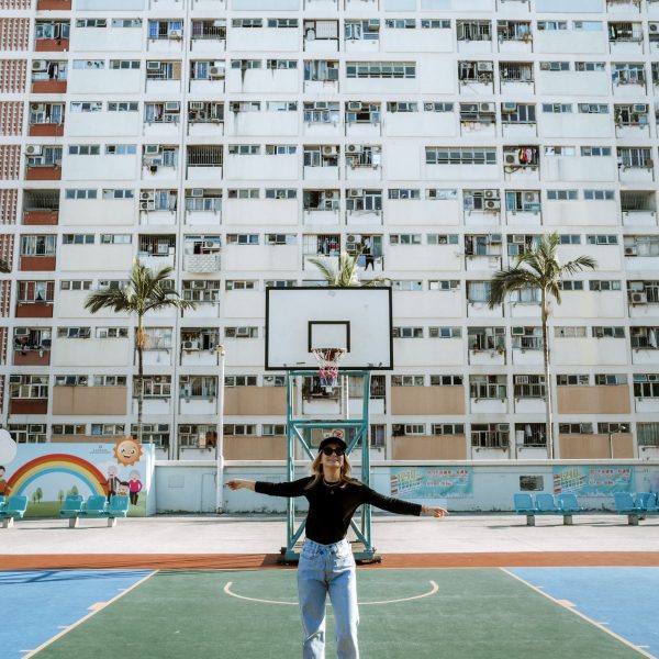 Basketball court on Choi Hung Estate in Hong Kong