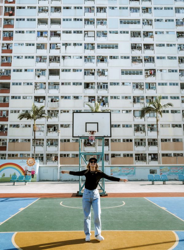 Basketball court on Choi Hung Estate in Hong Kong