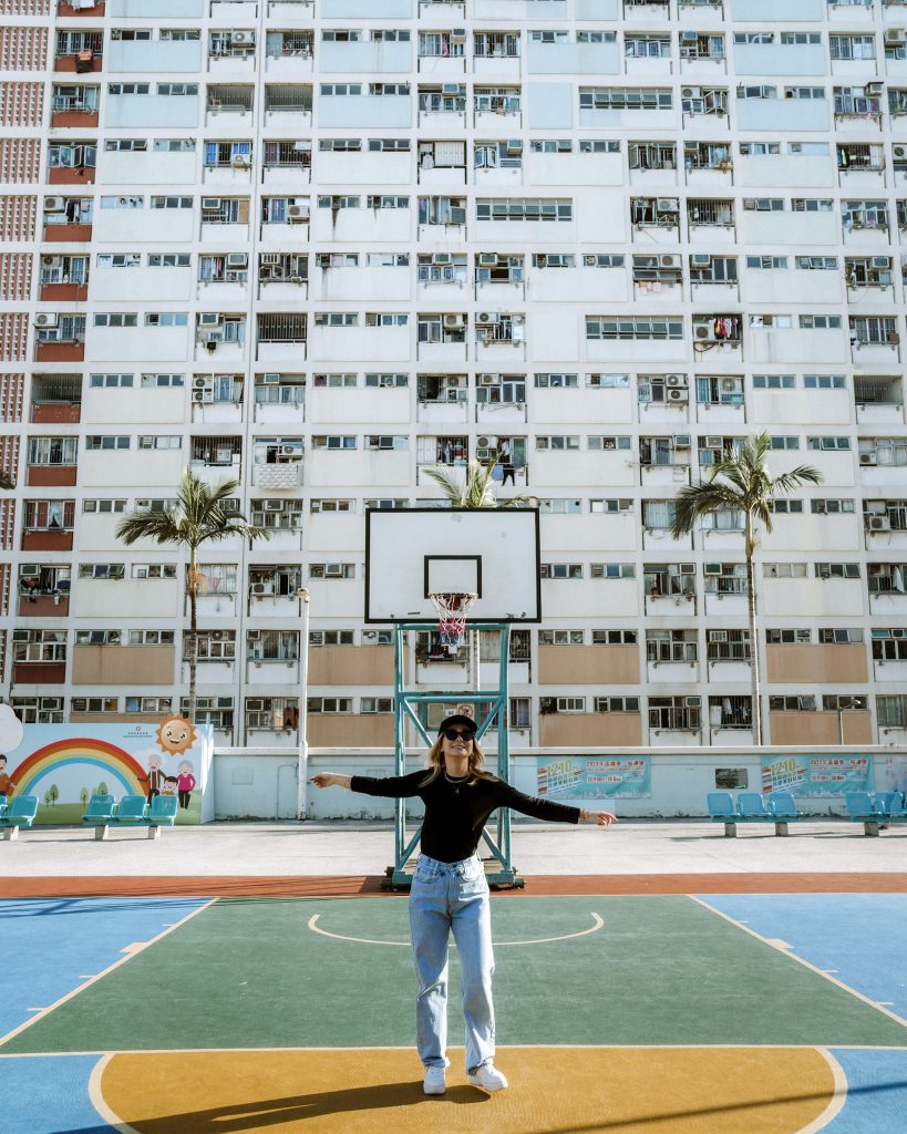Basketball court on Choi Hung Estate in Hong Kong