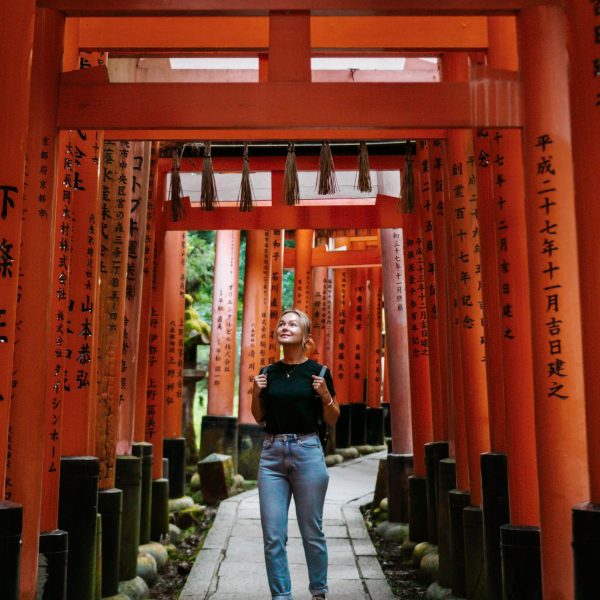 A girl in Fushimi Inari Shrine