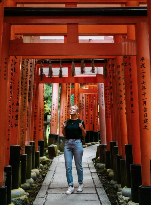 A girl in Fushimi Inari Shrine