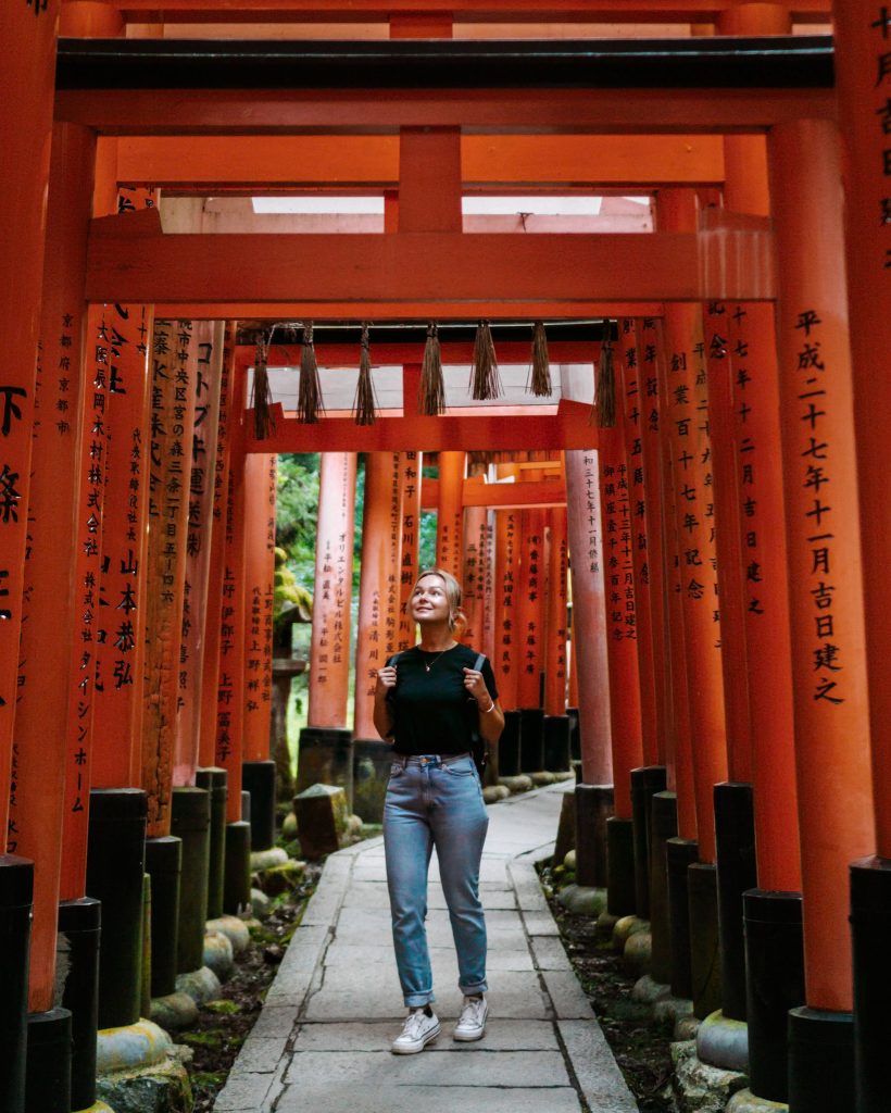 A girl in Fushimi Inari Shrine