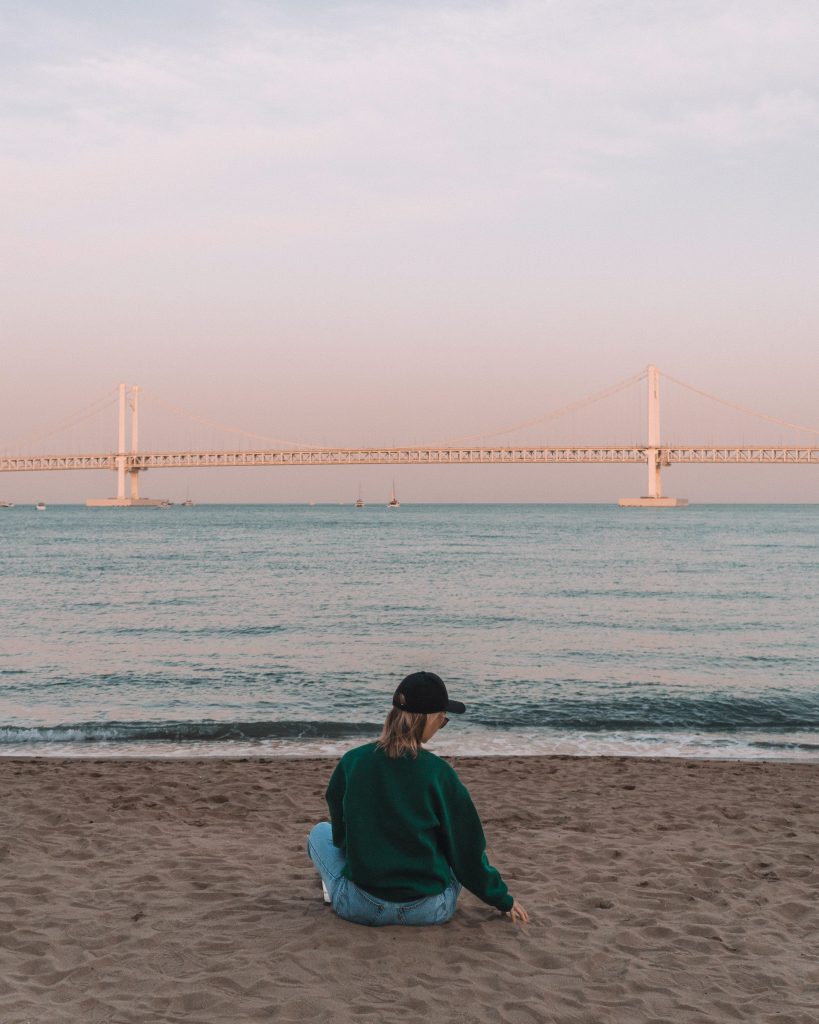 Sunset at Gwangalli Beach in Busan, South Korea