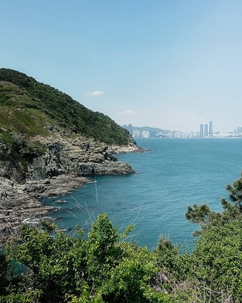 A photo of the view from Igidae Costal Walk in Busan. South Korea