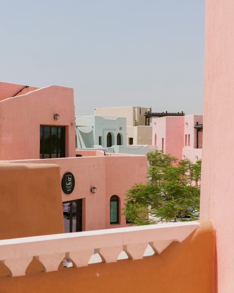Colourful buildings of Mina District in Doha, Qatar