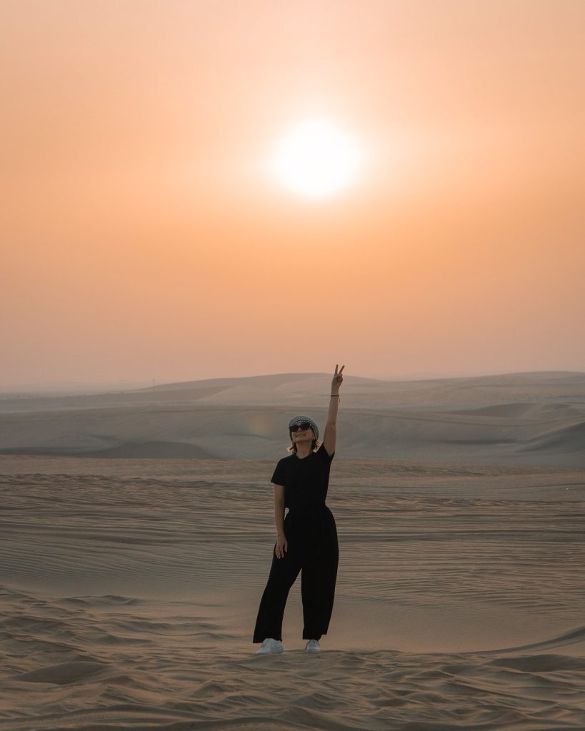 Sunset at the desert in Qatar