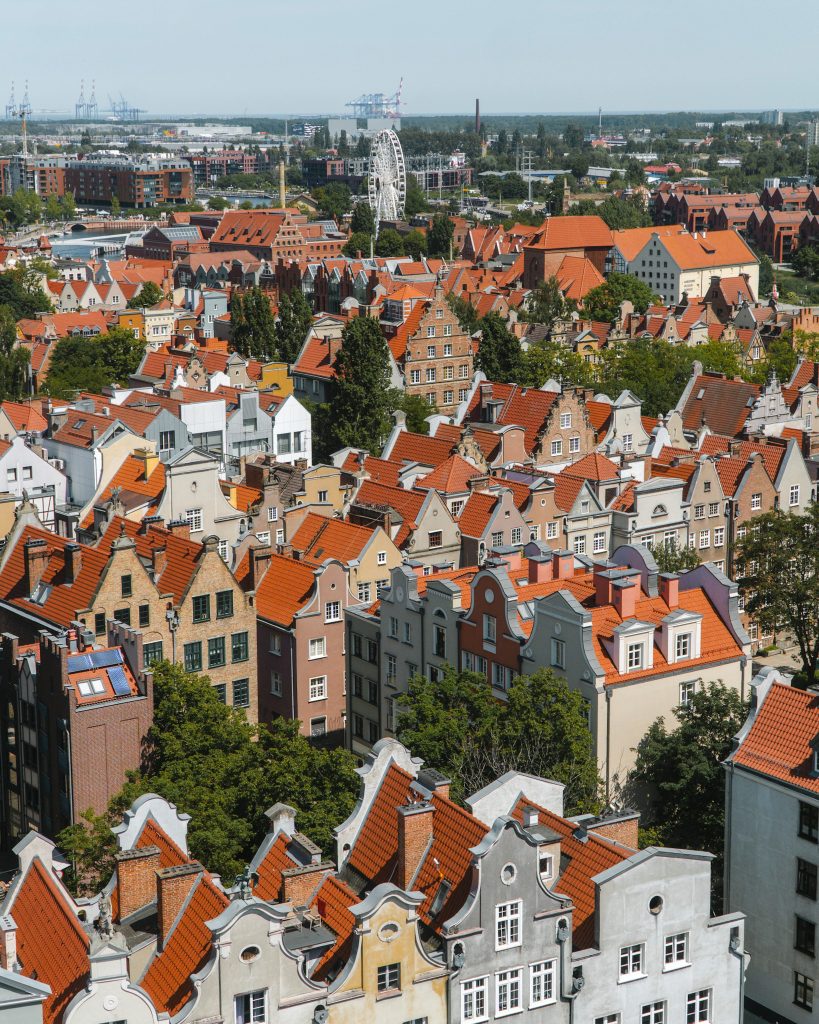 View of Gdansk from Main Town Hall in Gdansk