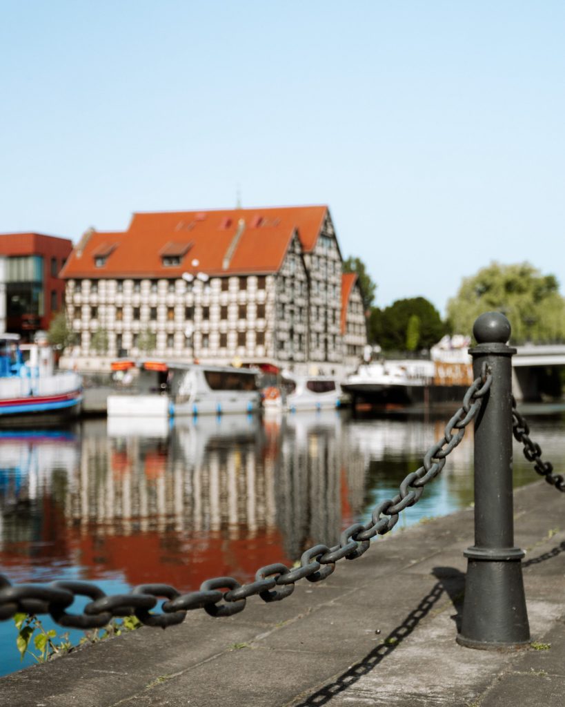 A photo of old granaries in Bydgoszcz, Poland