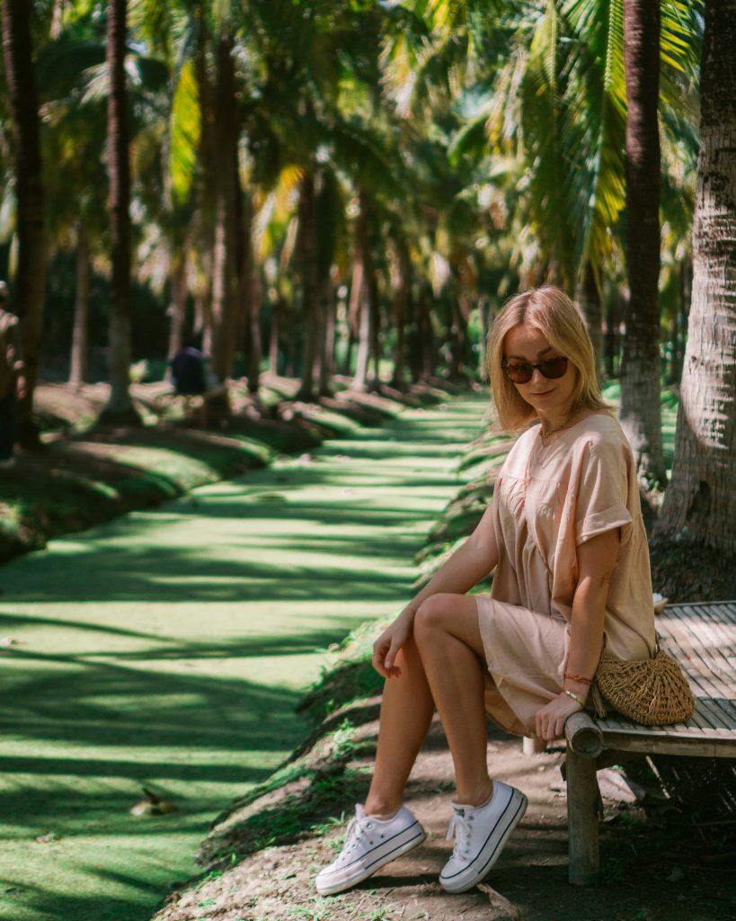 A photo of a girl on a Coconut Market in Chiang Mai, Thailand