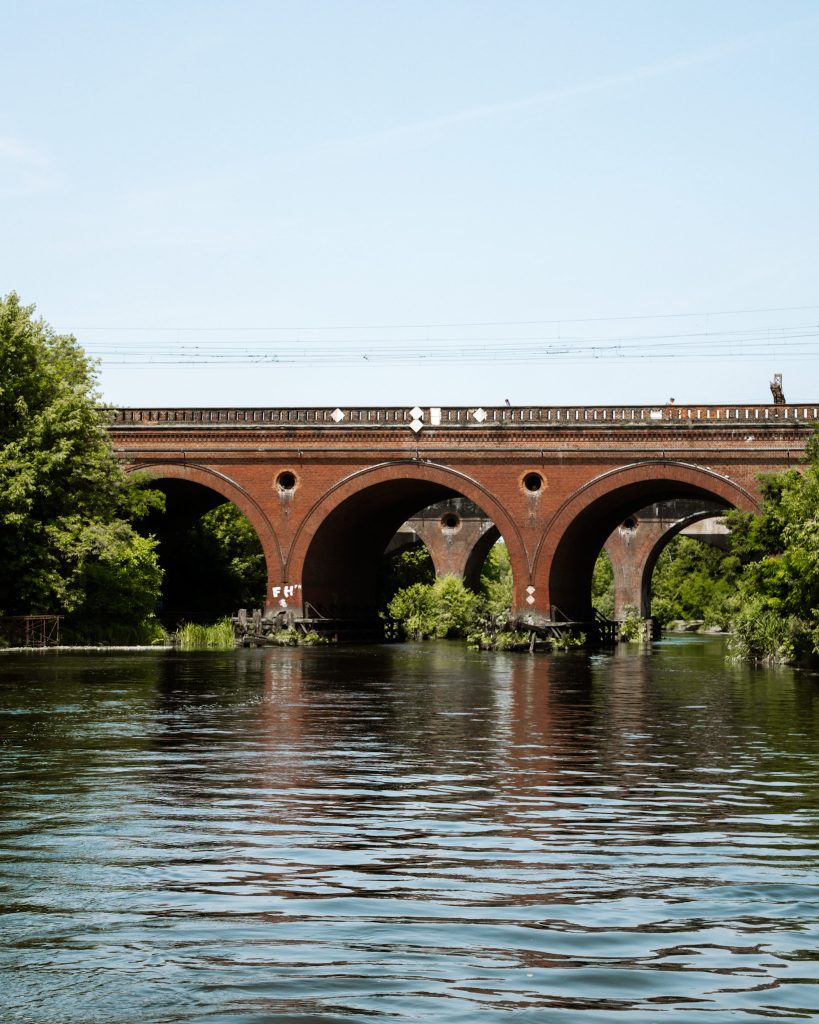 A photo of a railway bridge in Bydgoszcz, Poland