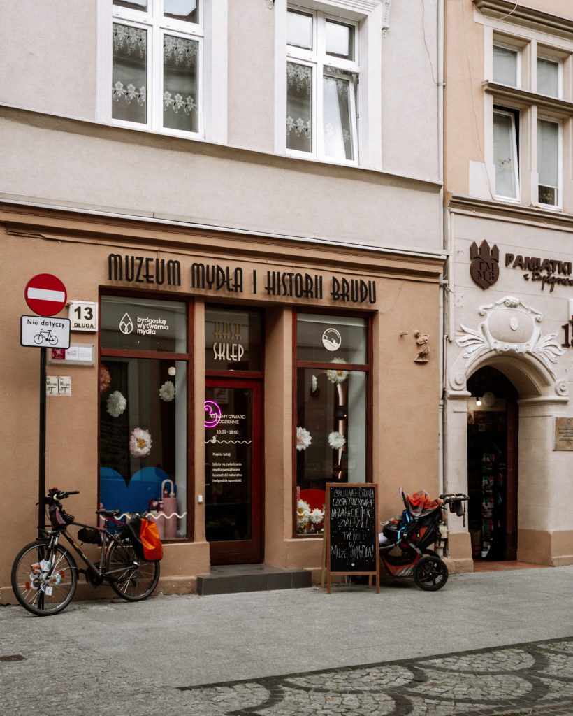 A photo of the front of The Soap and Dirt Museum in Bydgoszcz, Poland