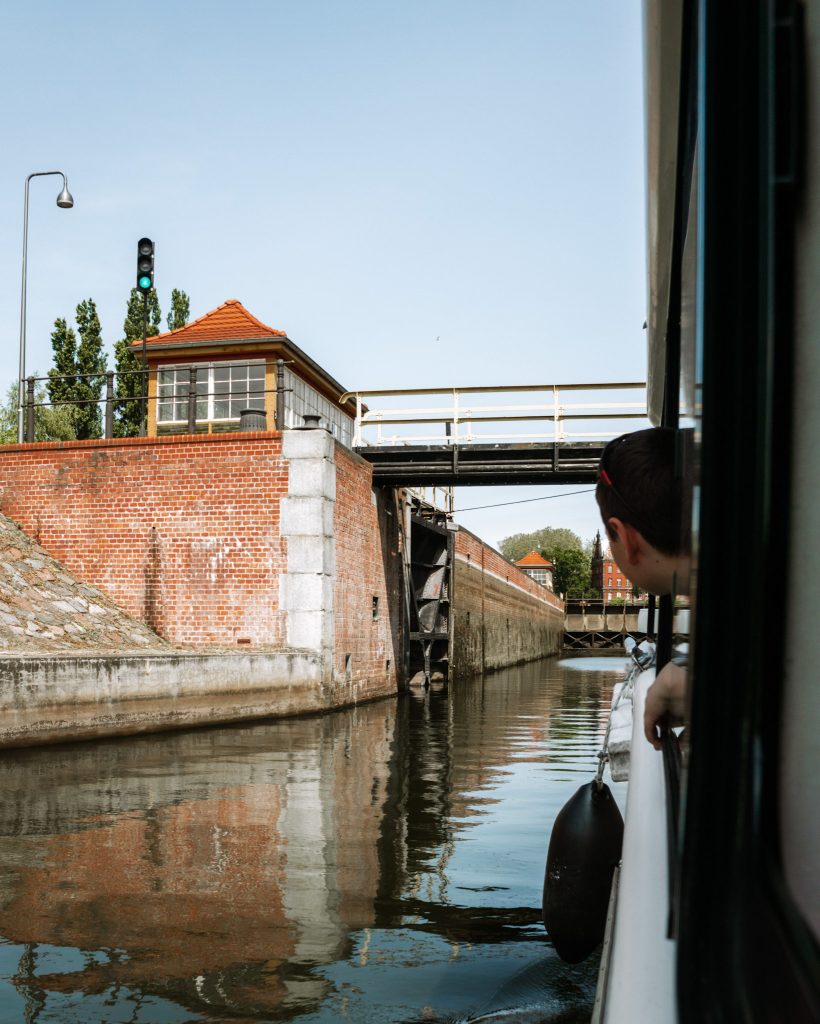 Canal locks on Brda in Bydgoszcz, Poland