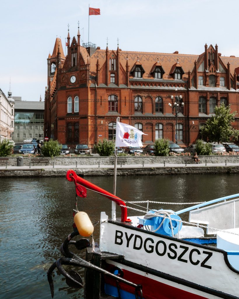Front of the water tram in Bydgoszcz, Poland