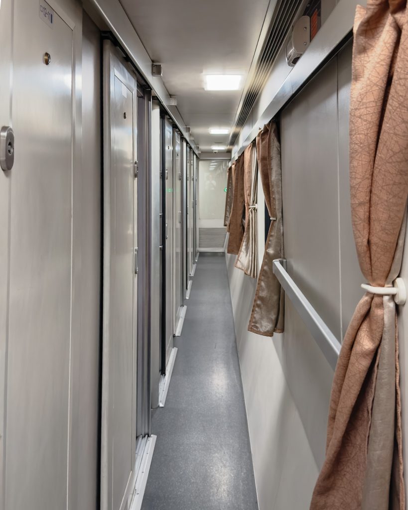 Corridor on Thai sleeper train - first class