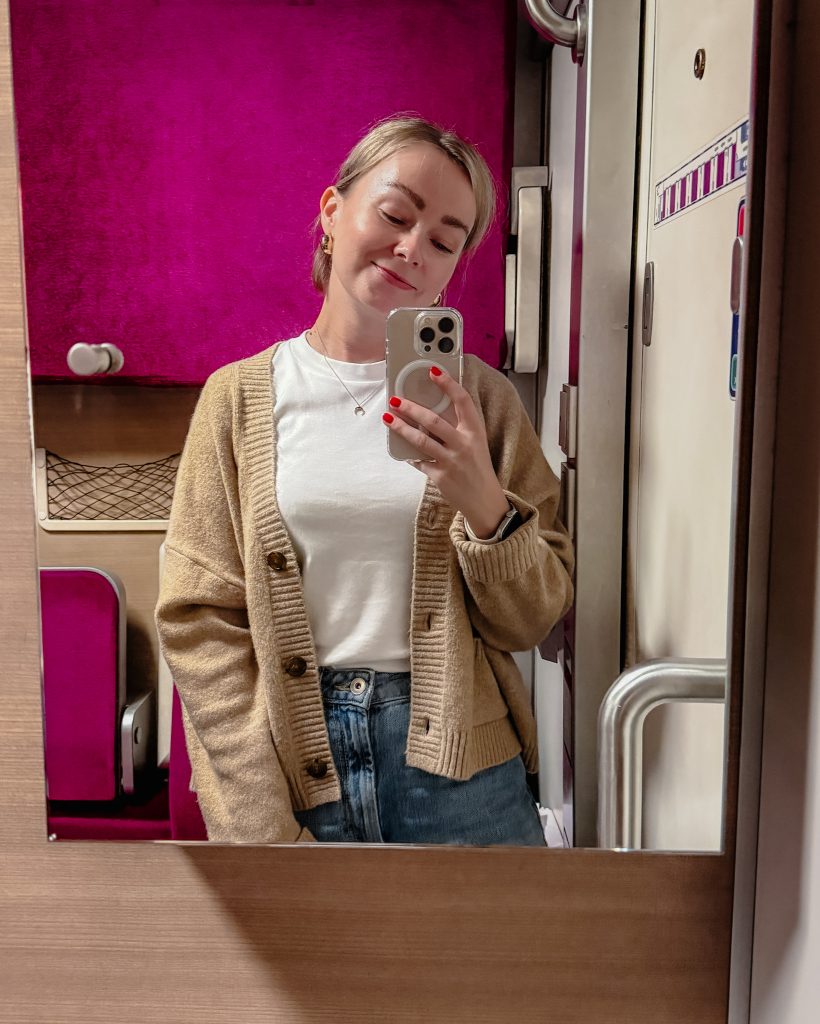 Inside the first class compartment of the sleeper train, Thailand