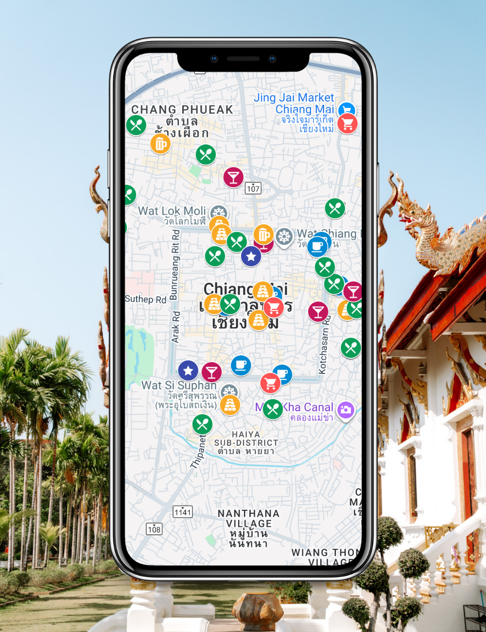 Chiang Mai Google Maps Pins