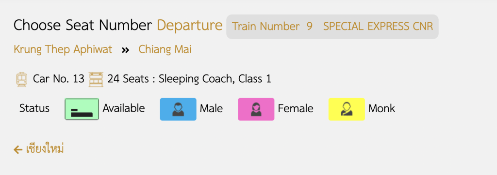 How to travel on first class train from Bangkok to Chiang Mai