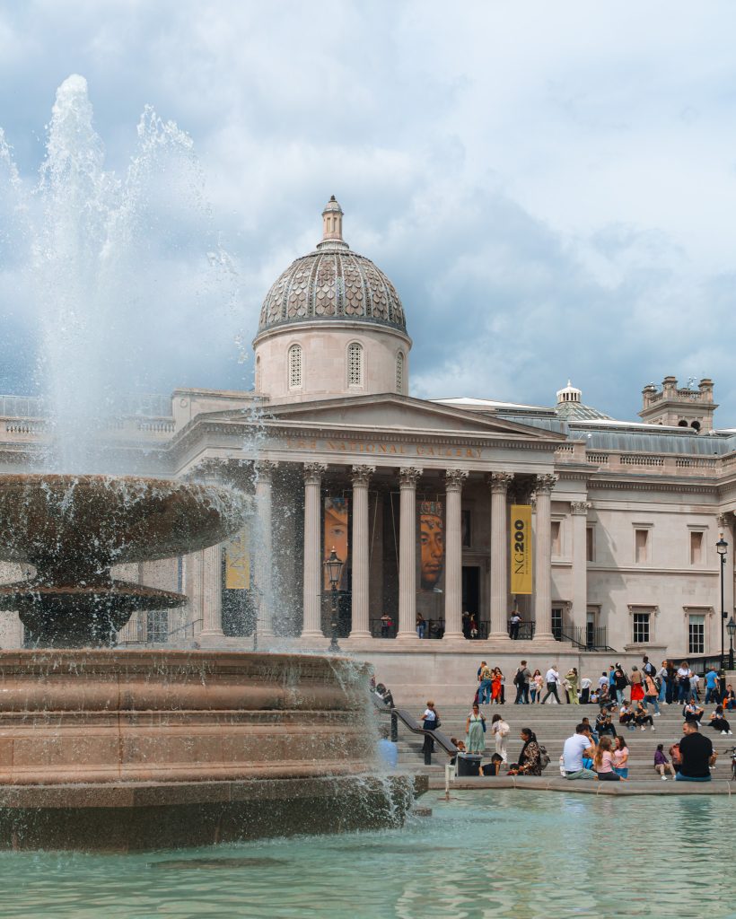 A photo of Trafalgar Square in London