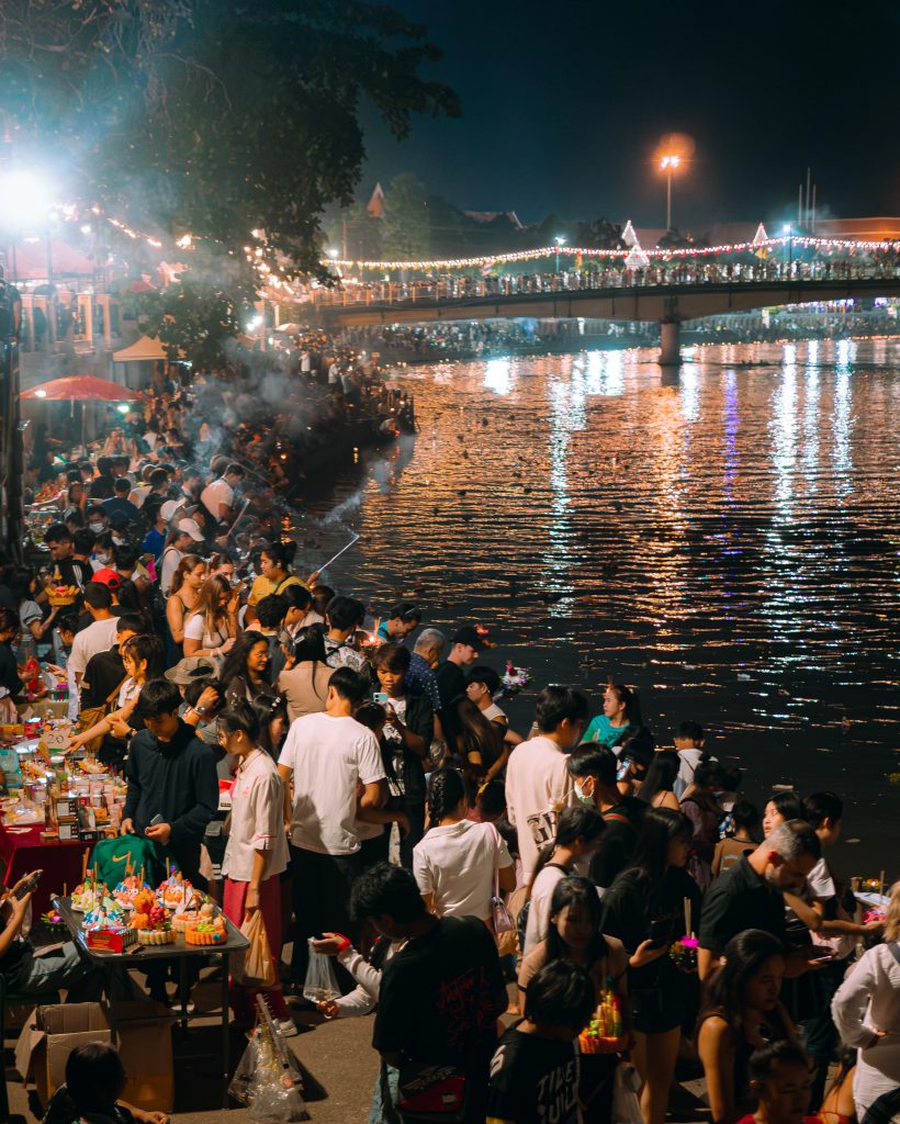 Chinatown in Chiang Mai during Yi Peng Festival