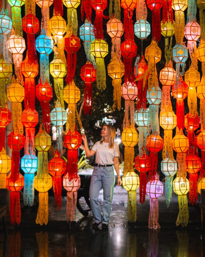 Decoration at Zira Spa in Chiang Mai during Yi Peng