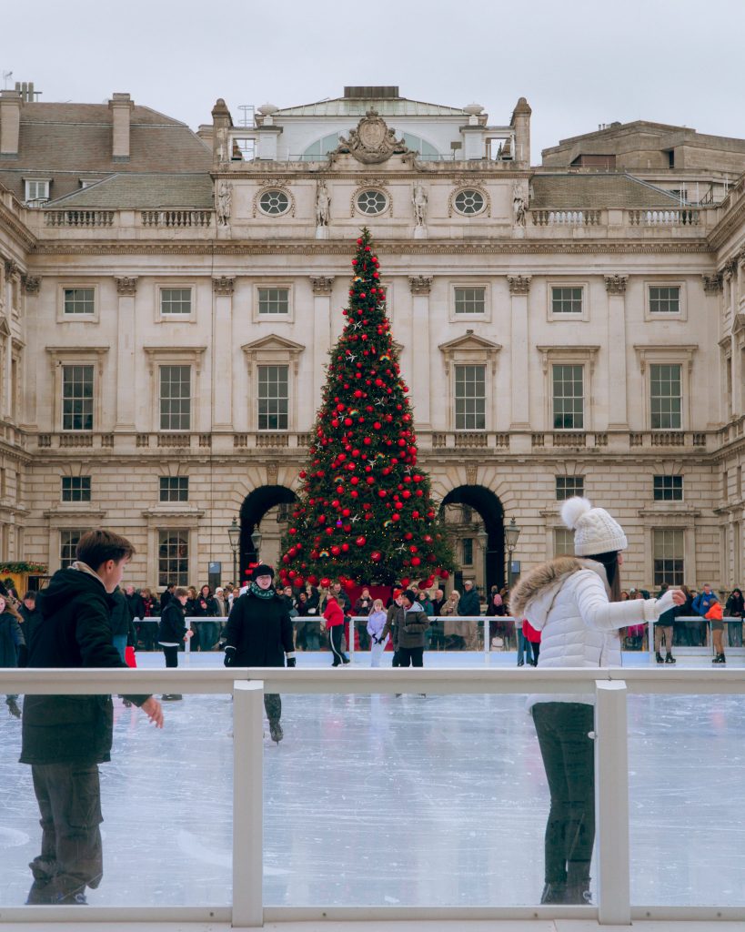 Somerset Ice Rink in London during Christmas time