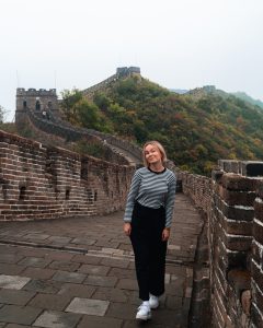 Aga on the run walking the Great Wall of China