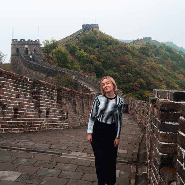 Aga on the run walking the Great Wall of China