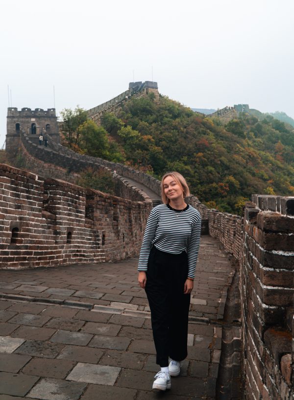 Aga on the run walking the Great Wall of China