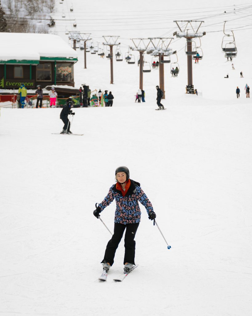 Aga skiing in Hakuba for the first time