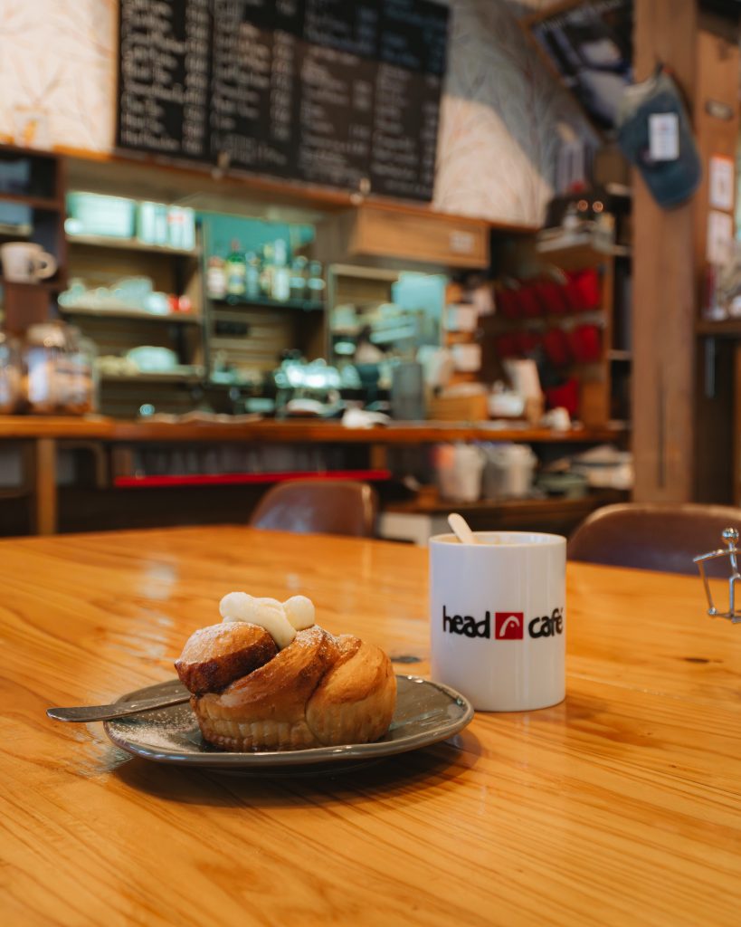 Coffee and pastry at Head Cafe in Hakuba, Japan