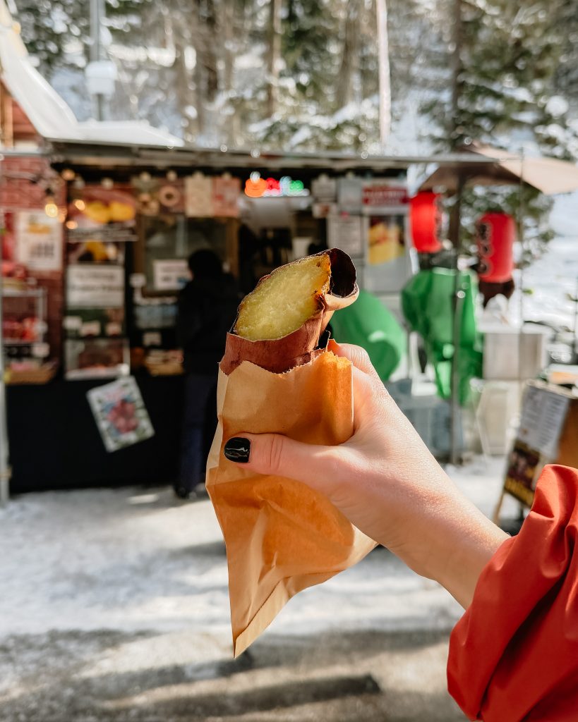 Sweet potato at Snow Monkey Park in Japan