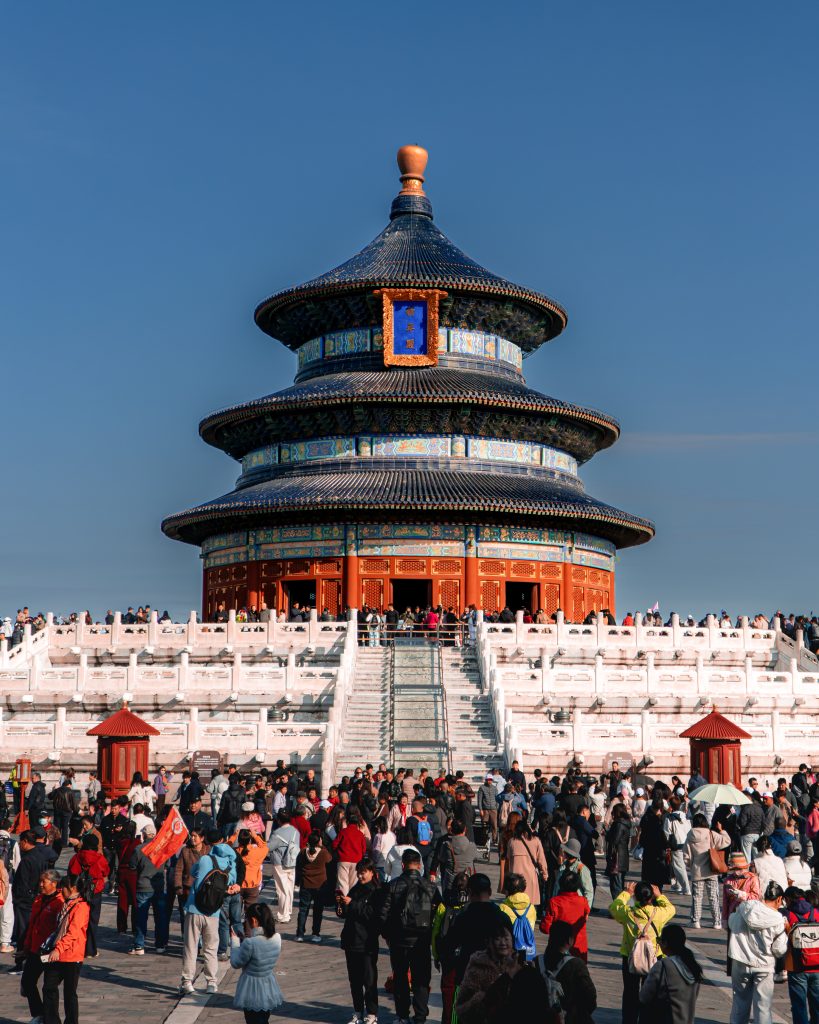 Crowds at the Temple of Heaven in Beijing