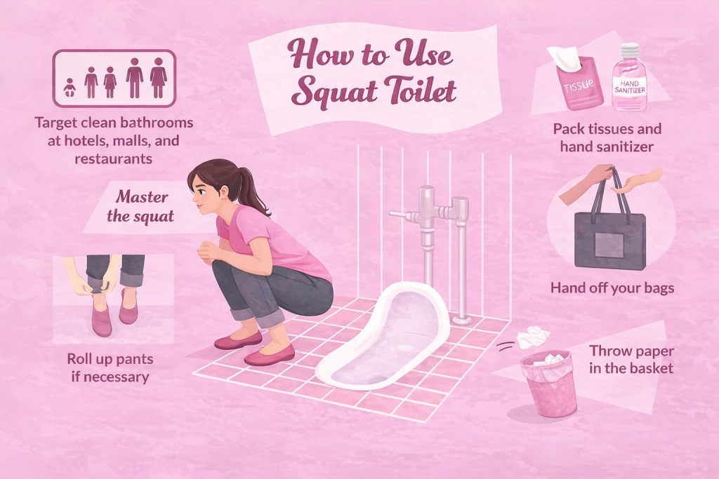 How to use squat toilet in China
